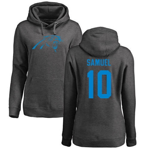 Carolina Panthers Ash Women Curtis Samuel One Color NFL Football #10 Pullover Hoodie Sweatshirts->women nfl jersey->Women Jersey